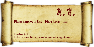 Maximovits Norberta névjegykártya